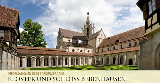  Startbildschirm des Filmes "Kloster und Schloss Bebenhausen: Informationen in Gebärdensprache"