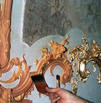 Restaurierungsarbeiten im Schloss Bruchsal
