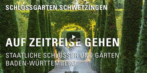 Startbildschirm des Filmes "Zeitreise mit Michael Hörrmann: Schlossgarten Schwetzingen"