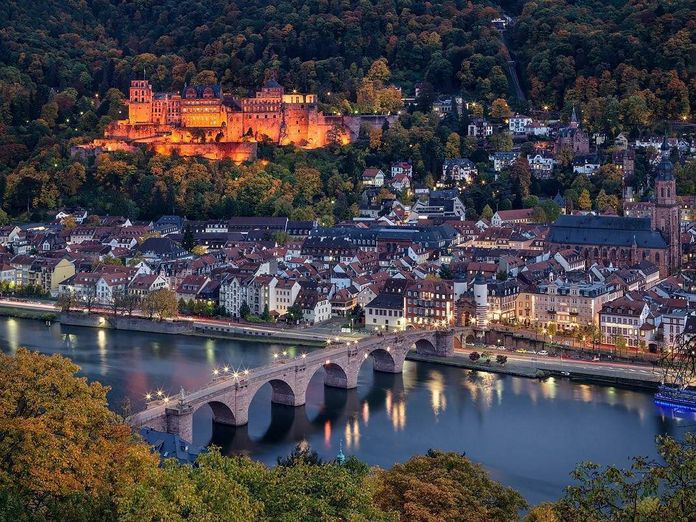 Heidelberg Palace, view of city and palace