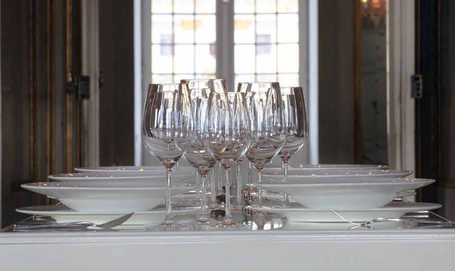 Gedeckte Tafel bei Feierlichkeiten in Residenzschloss Ludwigsburg