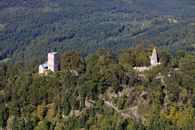 Foto: Staatliche Schlösser und Gärten Baden-Württemberg, Achim Mende Château-fort d'Yburg, vue aérienne; l'image: Staatliche Schlösser und Gärten Baden-Württemberg, Achim Mende