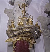 Die Kanzel in der Stiftskirche Kanzel in der Stiftskirche Kloster Großcomburg