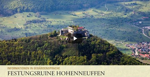 Startbildschirm des Filmes "Festungsruine Hohenneuffen: Informationen in Gebärdensprache"