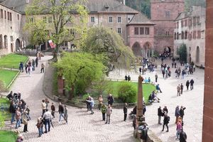 Schloss Heidelberg, Schlosshof beim Frühlingserwachen