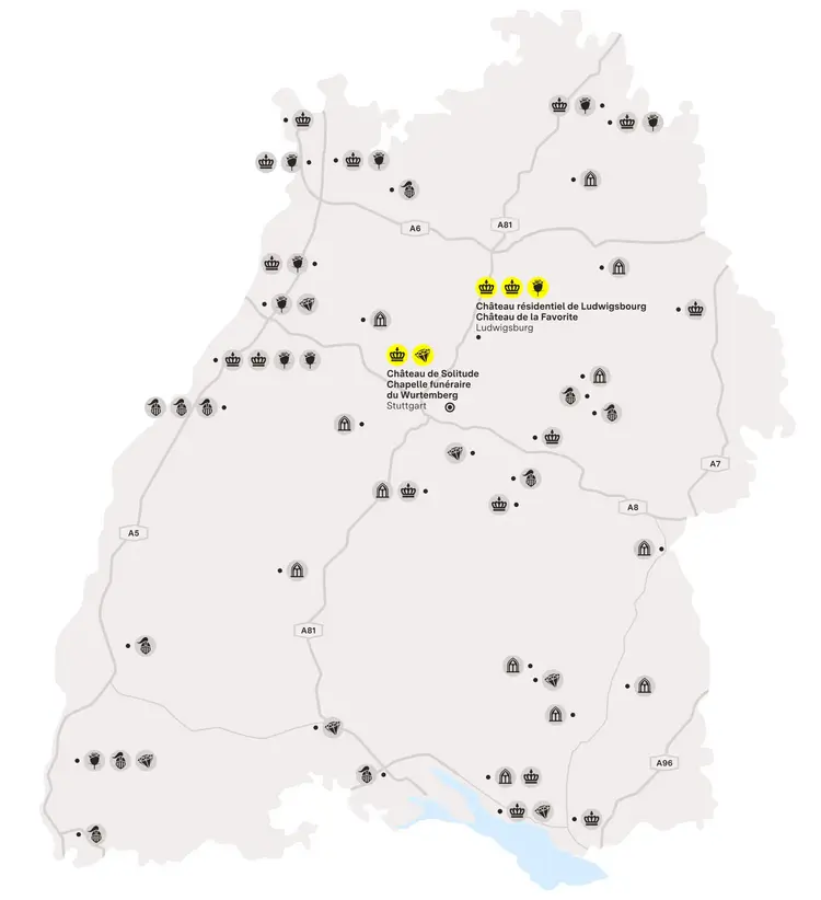 Visuel des Staatliche Schlösser und Gärten Baden-Württemberg, Illustration JUNG:Kommunikation Stuttgart et sa Région
