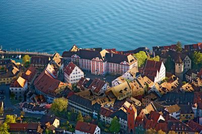 Neues Schloss Meersburg, Luftaufnahme mit Bodensee