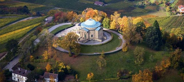 Grabkapelle auf dem Württemberg, Luftaufnahme