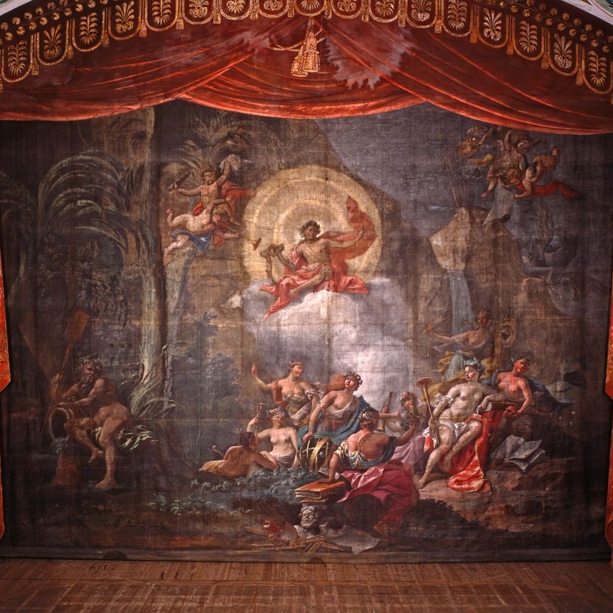 Residenzschloss Ludwigsburg, Detail, Schlosstheater, Vorhang, Motiv von Luca Colomba