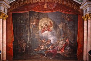 Residenzschloss Ludwigsburg, Detail, Schlosstheater, Vorhang, Motiv von Luca Colomba
