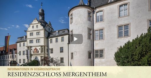 Startbildschirm des Filmes "Residenzschloss Mergentheim: Informationen in Gebärdensprache"