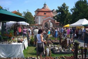Besucher der DiGA-Gartenmesse in Kloster Wiblingen