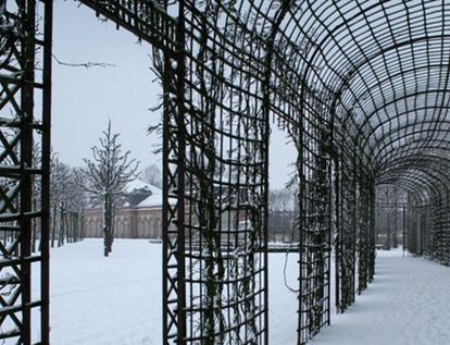 Teillagen im Schnee, Schwetzinger Schlossgarten