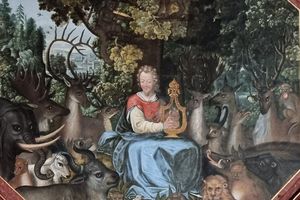 Schloss und Schlossgarten Weikersheim, Innenansicht, Rittersaal, Orpheus