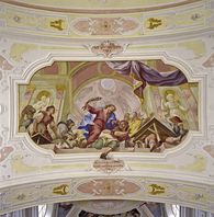 Foto: Staatliche Schlösser und Gärten Baden-Württemberg, Steffen Hauswirth Deckenfresko Vorhalle Klosterkirche Kloster Ochsenhausen