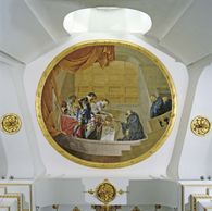 Stifterbild in der Vorhalle der Basilika Stifterbild in der Vorhalle der Basilika in Kloster Wiblingen