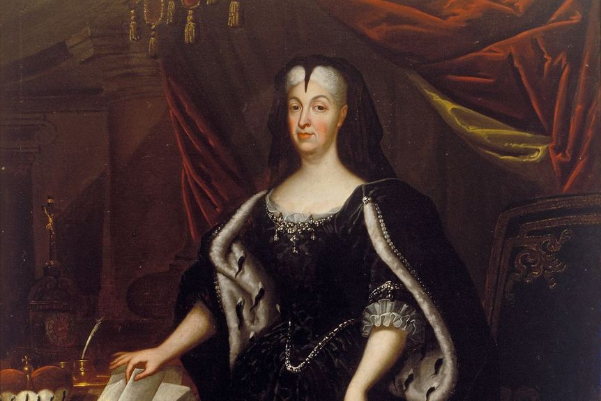 Residenzschloss Rastatt, Detail, Porträt von Sibylla Augusta