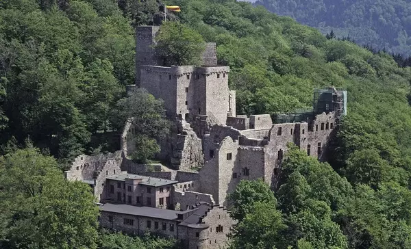 Luftansicht des Alten Schosses Hohenbaden