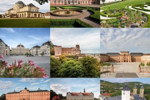 Bilder der Schlösser Heidelberg, Ludwigsburg, Weikersheim, Schwetzingen, Bruchsal, Mannheim, Rastatt, Mergentheim und Solitude