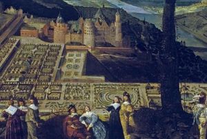 Gemälde des Hortus Palatinus von Schloss Heidelberg, unbekannter Meister um 1600