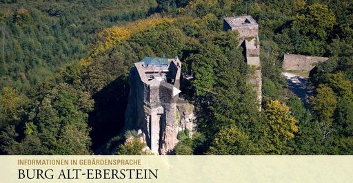 Startbildschirm des Filmes "Burg Alt-Eberstein: Informationen in Gebärdensprache"