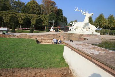 Schloss und Schlossgarten Schwetzingen; Freilegung Hirschbassin; Foto: Staatliche Schlösser und Gärten Baden-Württemberg, Achim Wendt