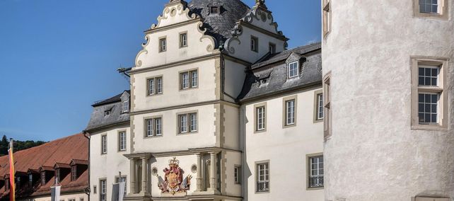 Residenzschloss Mergentheim, Detail der Aussenansicht.