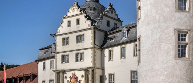 Residenzschloss Mergentheim, Detail der Aussenansicht.