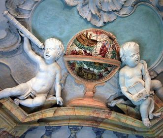 Kloster Wiblingen, Stuckrelief Bibliothekssaal