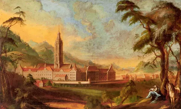 Klosteranlage Salem mit Turm, Andreas Brugger, um 1765