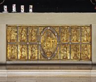 Foto: Staatliche Schlösser und Gärten Baden-Württemberg, Ina Friedrich Monastère de Großcomburg, antependium doré; l'image: Staatliche Schlösser und Gärten Baden-Württemberg, Ina Friedrich