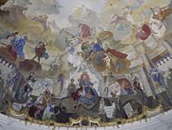 Fürstbischof Hutten im Kuppelgemälde Fürstbischof Hutten im Kuppelgemälde von Schloss Bruchsal