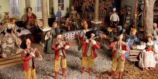 Schloss ob Ellwangen, Detail, Barockkrippe, Hochzeit zu Kana, um 1760/1770
