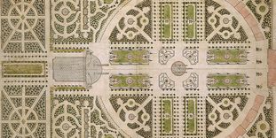 Historische Ansicht des Gartenplans von Hofgärtner Johann Ludwig Petri, 1753