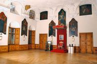 Foto: Staatliche Schlösser und Gärten Baden Württemberg, Urheber unbekannt Château d'Ellwangen Salle du trône; l'image: Staatliche Schlösser und Gärten Baden-Württemberg, inconnu