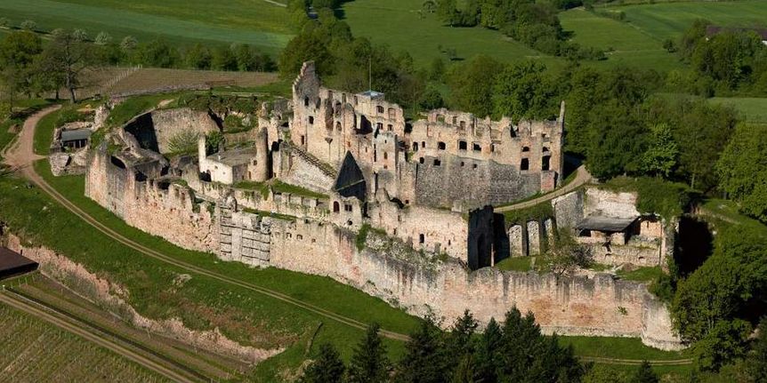 Château-fort Hochburg d'Emmendingen, Vue aérienne