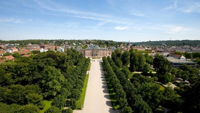 Luftaufnahme von Schloss Bruchsal