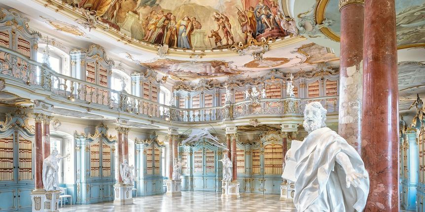 Kloster Schussenried, Detail Kirchenvater im Bibliothekssaal
