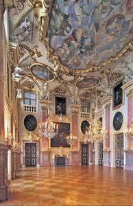 Residenzschloss Rastatt, Blick in den Ahnensaal