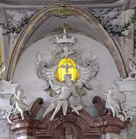 Eine Stuckplastik in der Schlosskapelle Stuckplastik Schlosskapelle Neues Schloss Meersburg