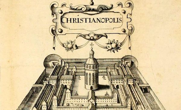 Plan der Stadt Christianopolis, Stich aus Reipublicae Christianopolitanae descriptio, 1619