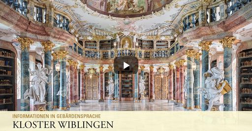 Startbildschirm des Filmes "Kloster Wiblingen: Informationen in Gebärdensprache"