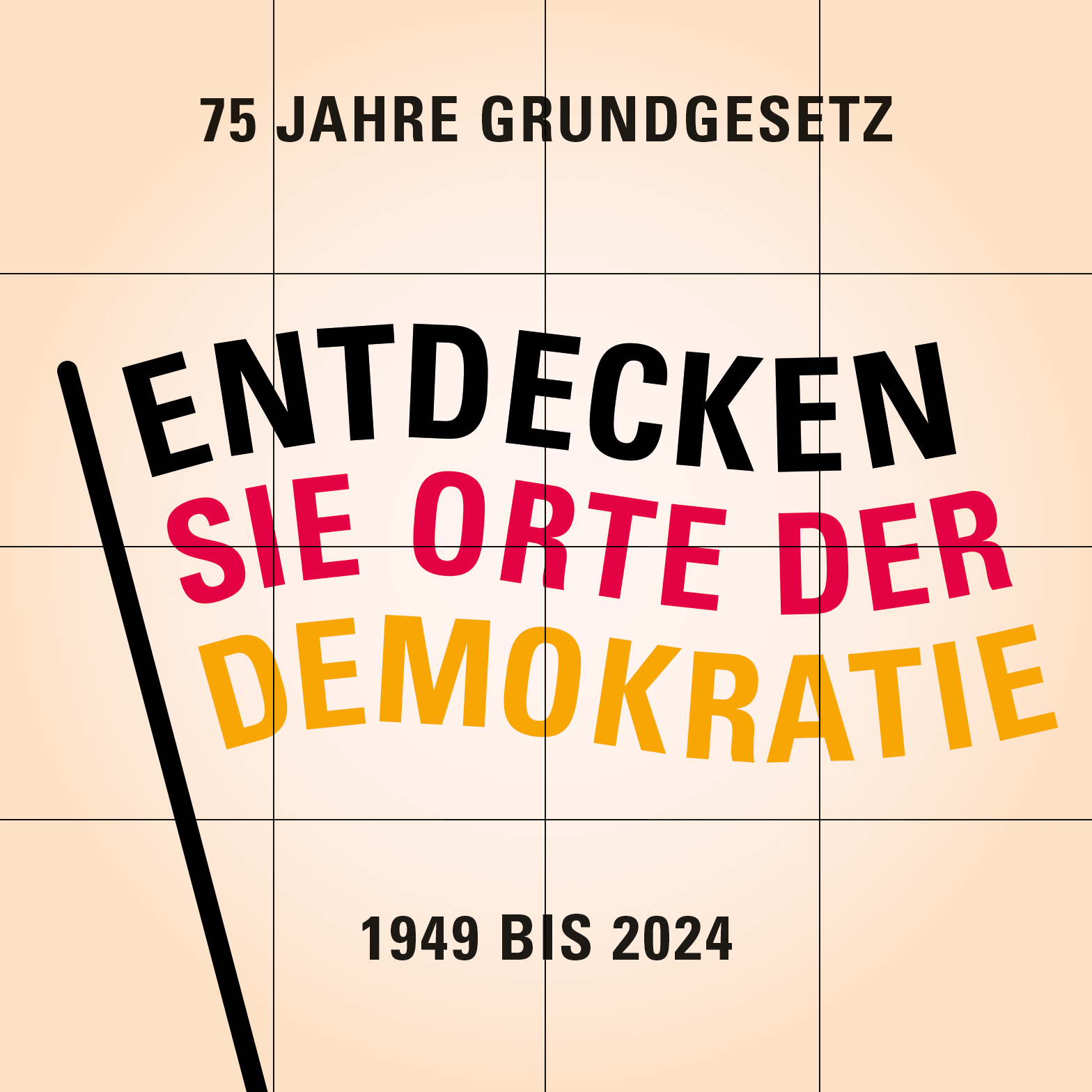 Motiv zum Gewinnspiel „75 Jahre Grundgesetz“ der Staatlichen Schlösser und Gärten Baden-Württemberg
